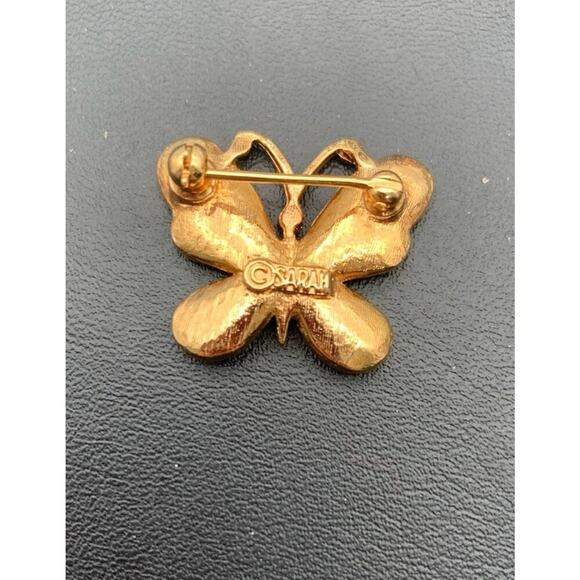 Vintage Sarah Coventry Gold Tone Small Dainty Butterfly Brooch Scatter Pin - Picture 3 of 4